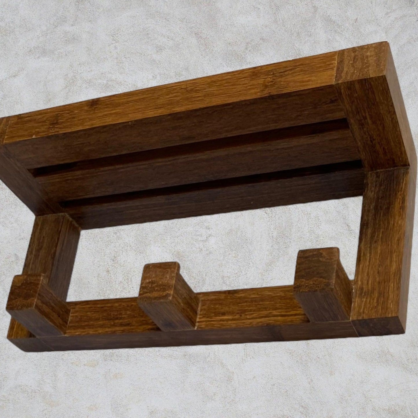 houten kapstok 3 haken en planchet