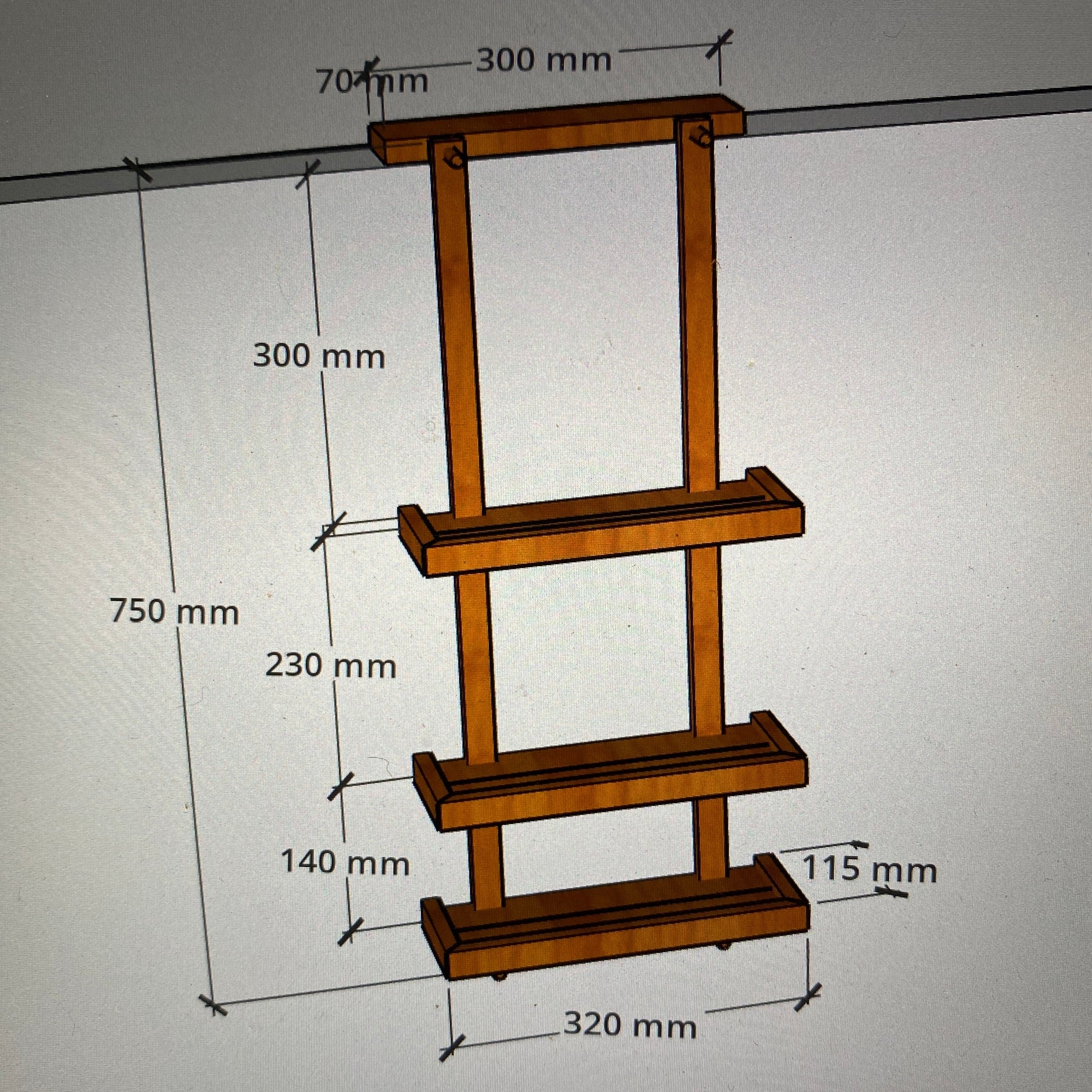 afmetingen doucherek 3 laags